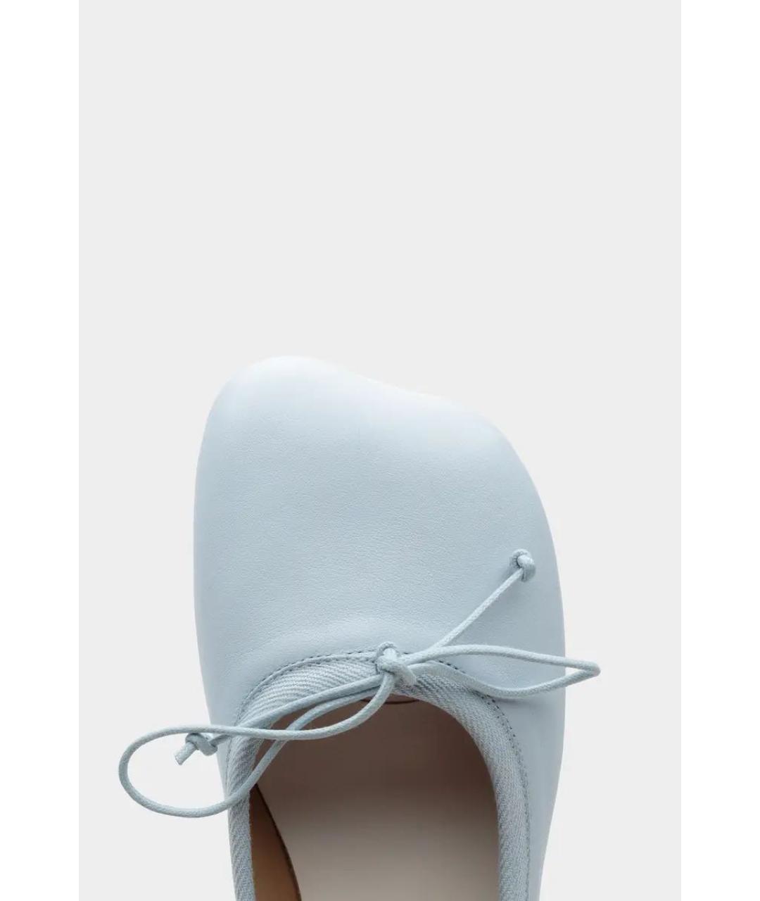 MM6 MAISON MARGIELA Голубые кожаные балетки, фото 6