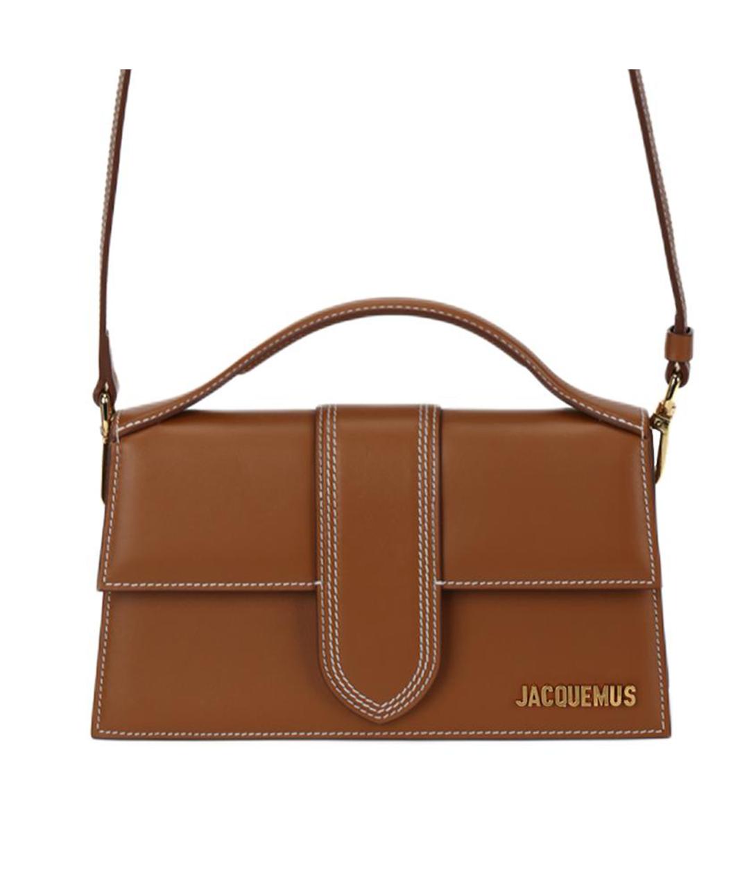 JACQUEMUS Коричневая кожаная сумка через плечо, фото 2