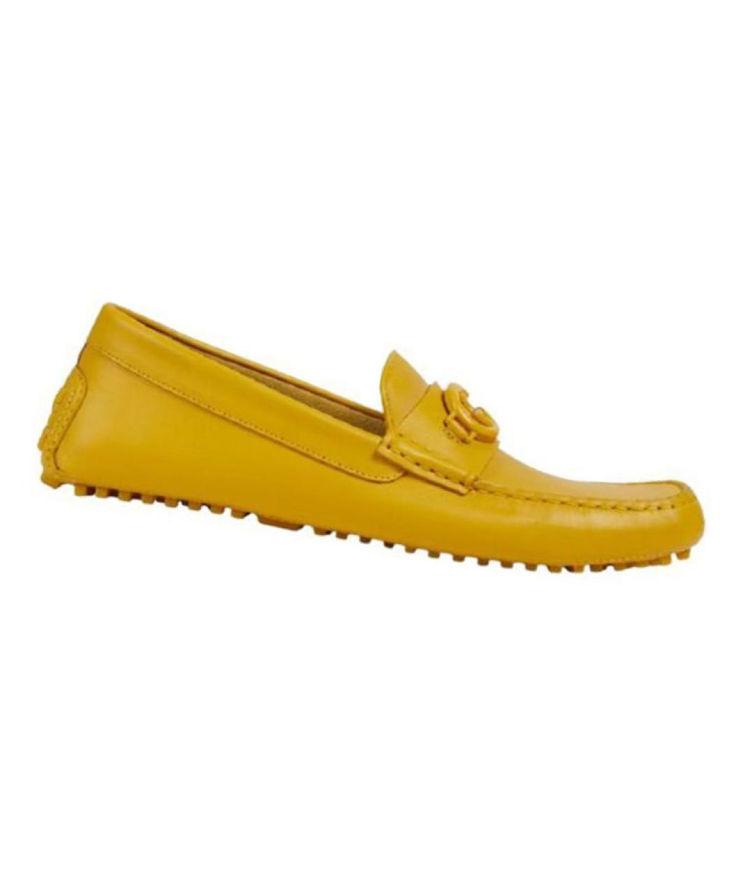GUCCI Желтые кожаные лоферы, фото 2
