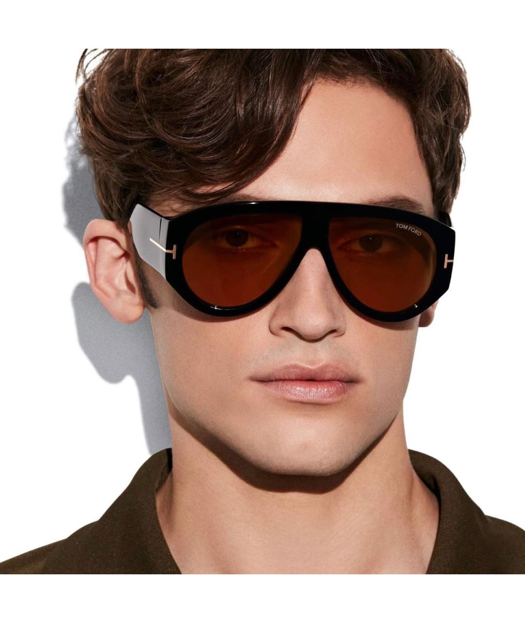 TOM FORD Черные пластиковые солнцезащитные очки, фото 4