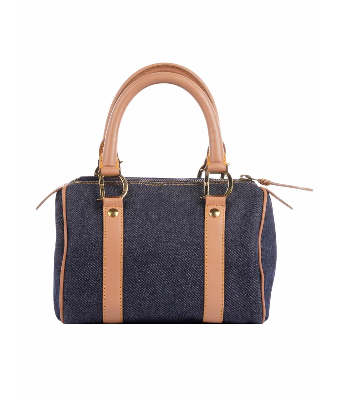 CHRISTIAN DIOR Темно-синяя деним сумка с короткими ручками, фото 1