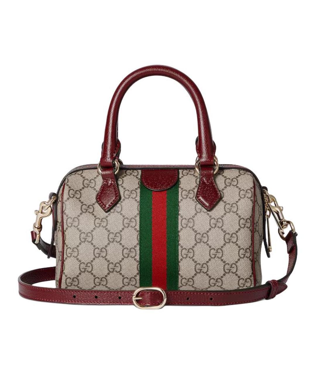 GUCCI Бежевая сумка через плечо из канвы, фото 4