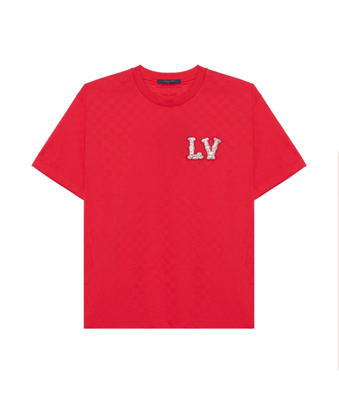 LOUIS VUITTON Красная хлопковая футболка, фото 1