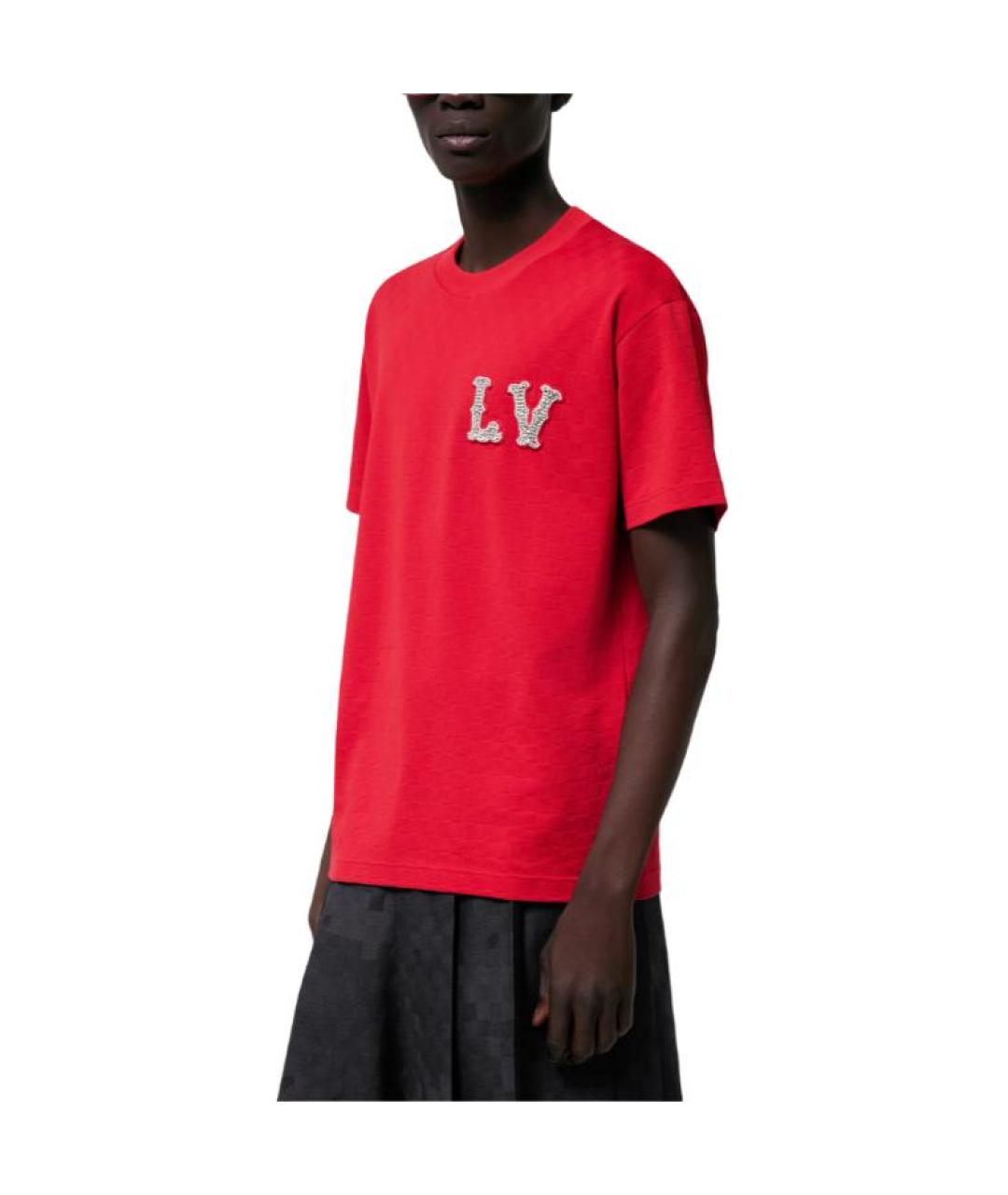 LOUIS VUITTON Красная хлопковая футболка, фото 6