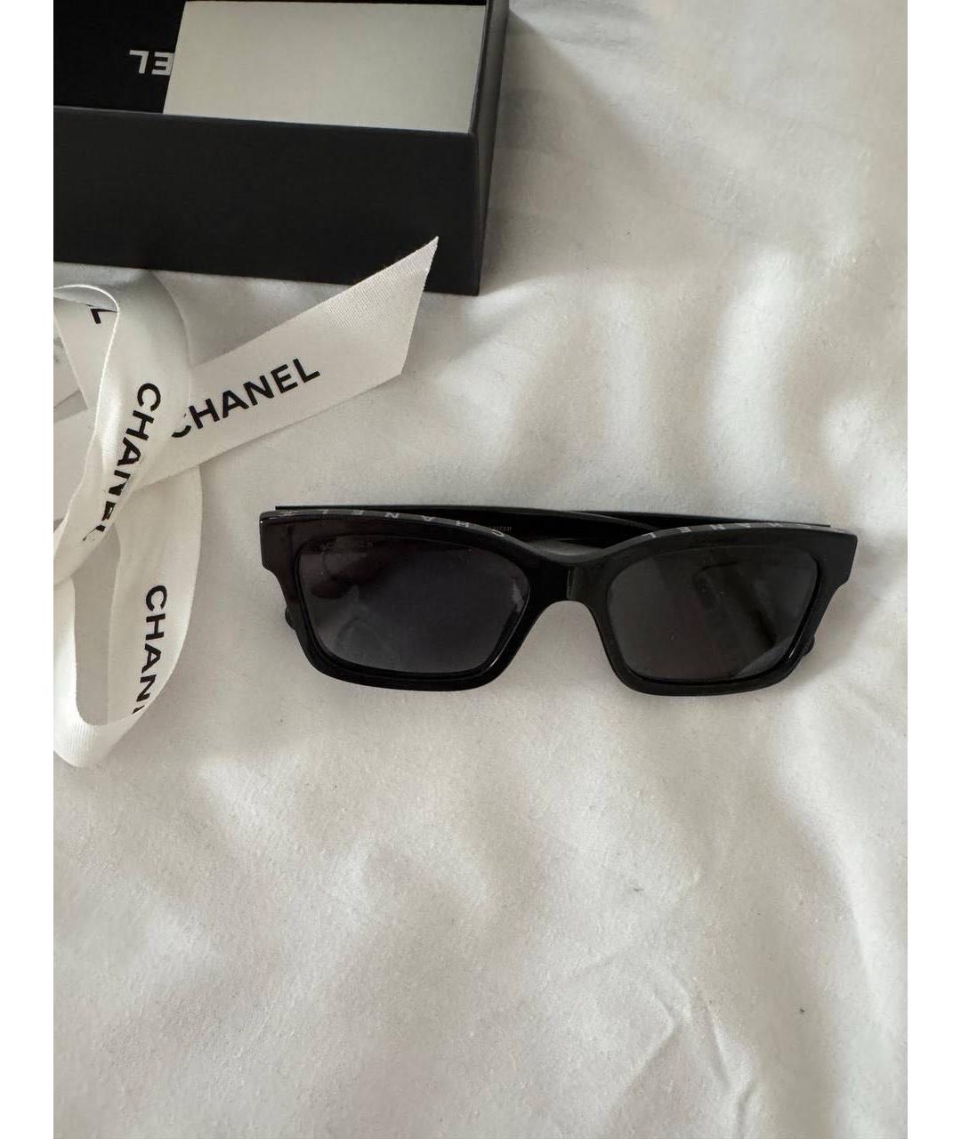 CHANEL Черные пластиковые солнцезащитные очки, фото 4