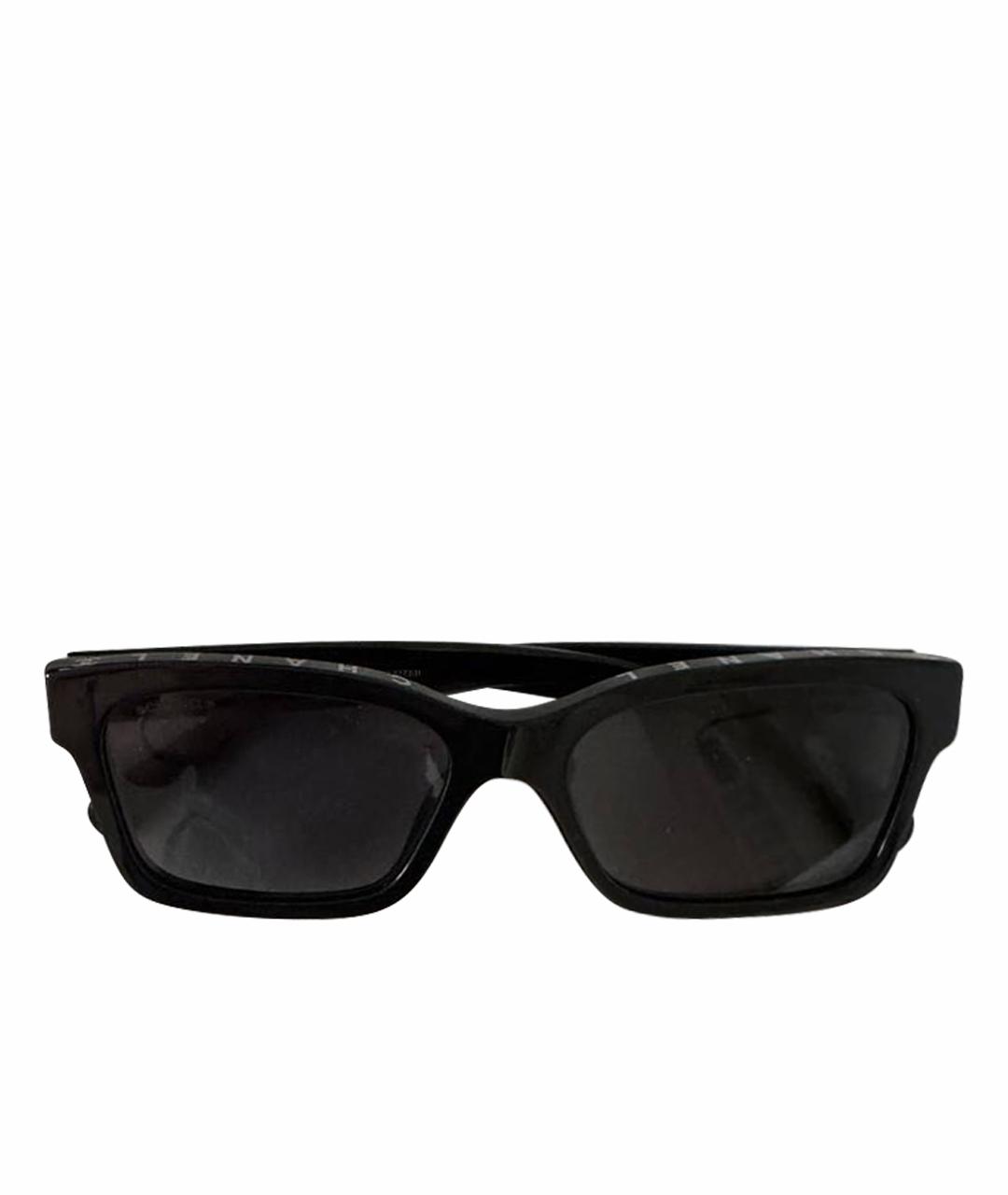 CHANEL Черные пластиковые солнцезащитные очки, фото 1