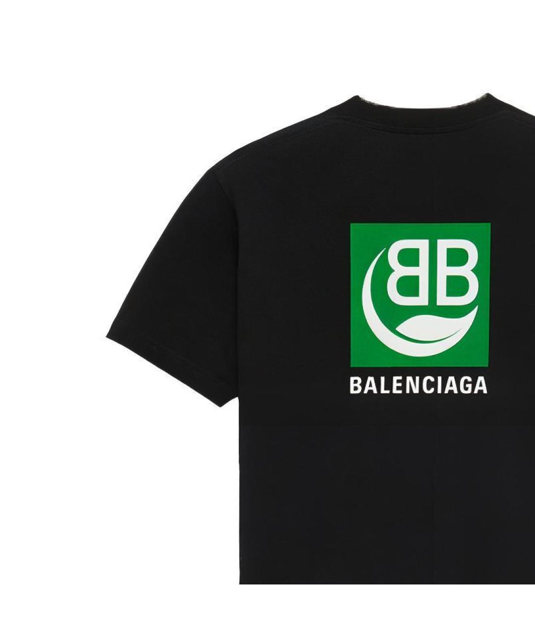 BALENCIAGA Черная хлопковая футболка, фото 6