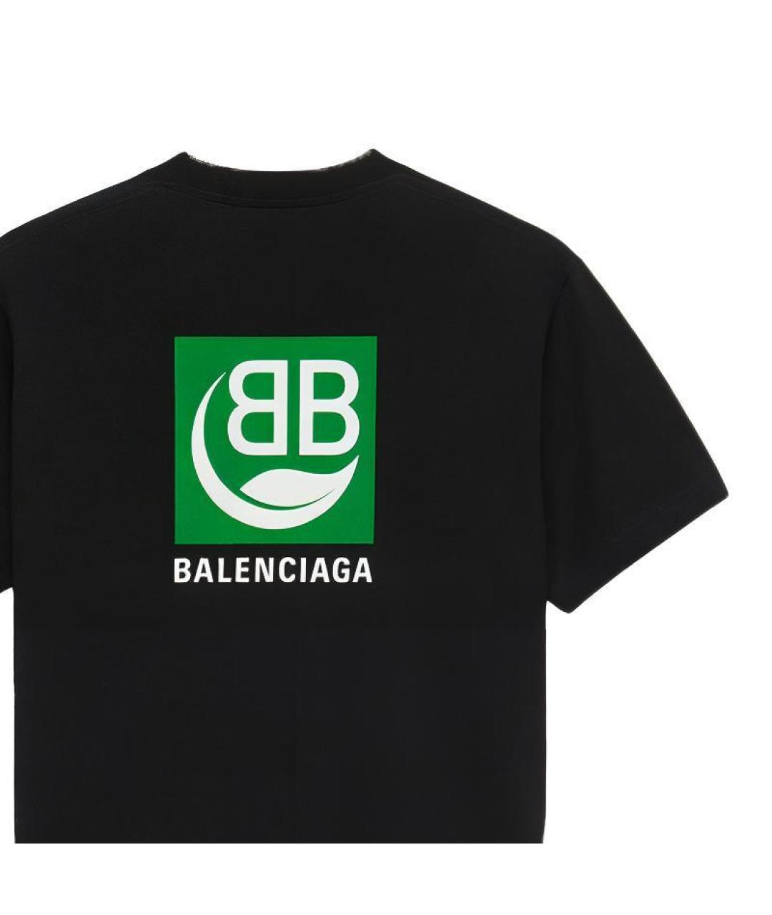 BALENCIAGA Черная хлопковая футболка, фото 7