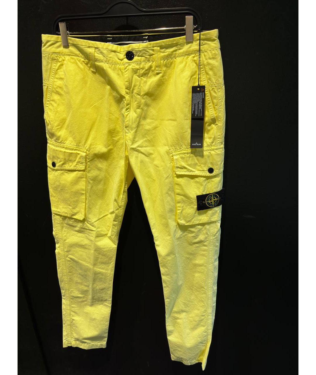 STONE ISLAND Желтые брюки чинос, фото 4