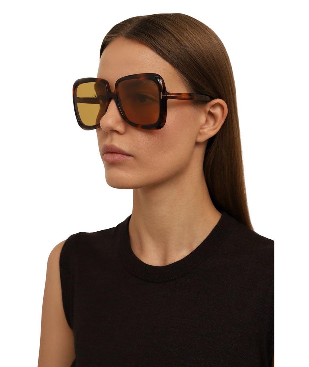 TOM FORD Желтые пластиковые солнцезащитные очки, фото 3