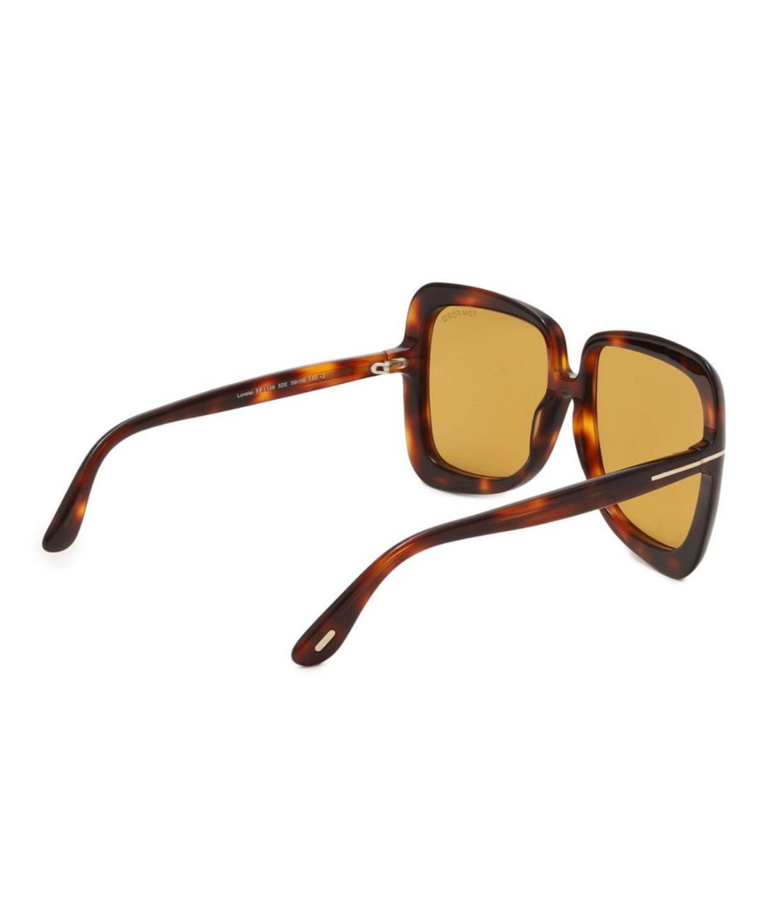 TOM FORD Желтые пластиковые солнцезащитные очки, фото 4