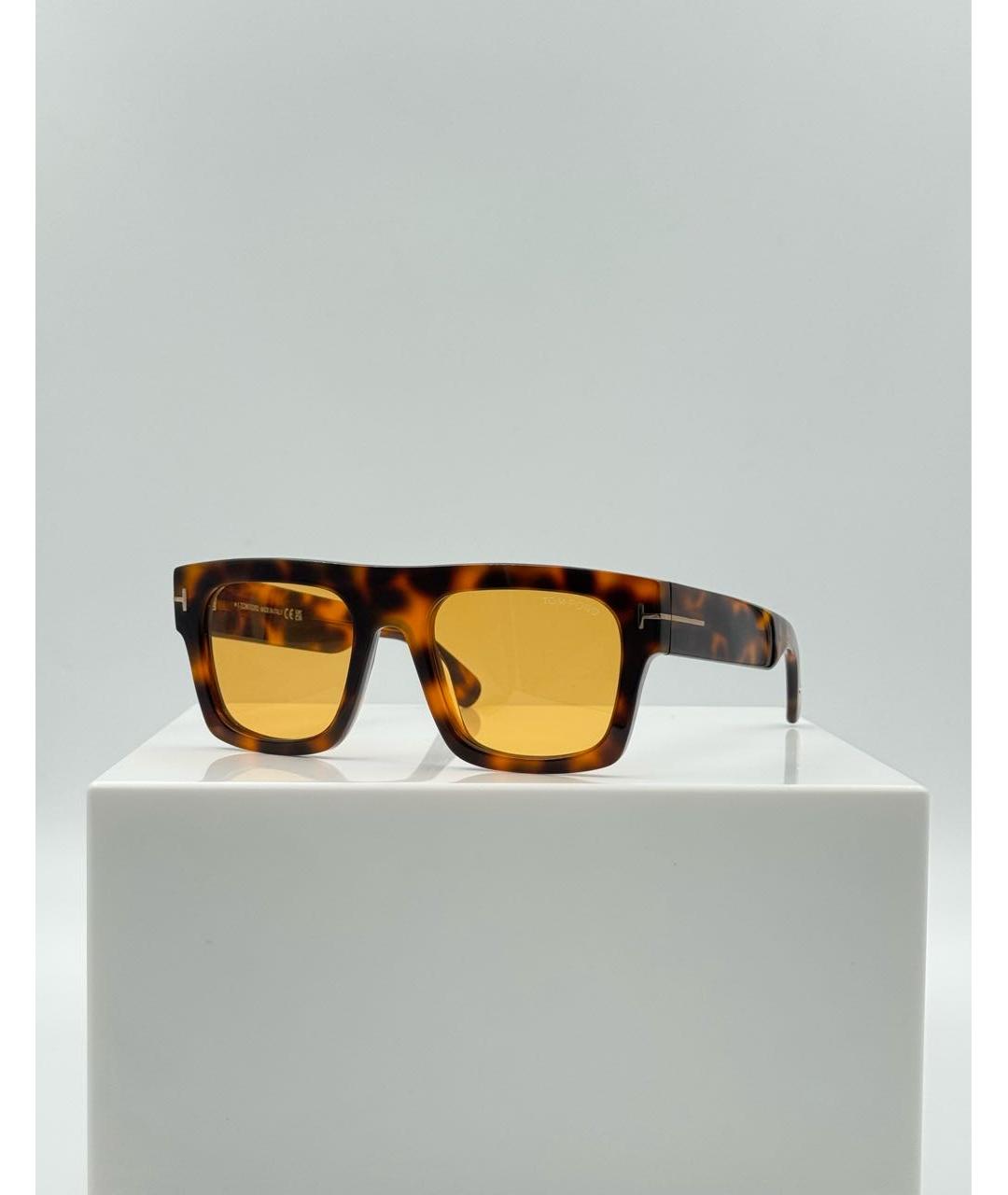 TOM FORD Желтые пластиковые солнцезащитные очки, фото 4