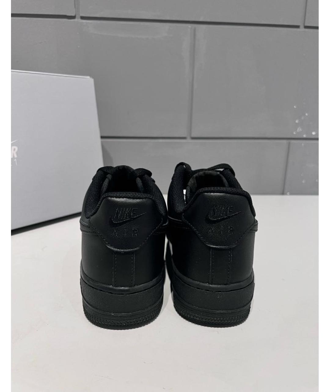 NIKE Черные кожаные низкие кроссовки / кеды, фото 8