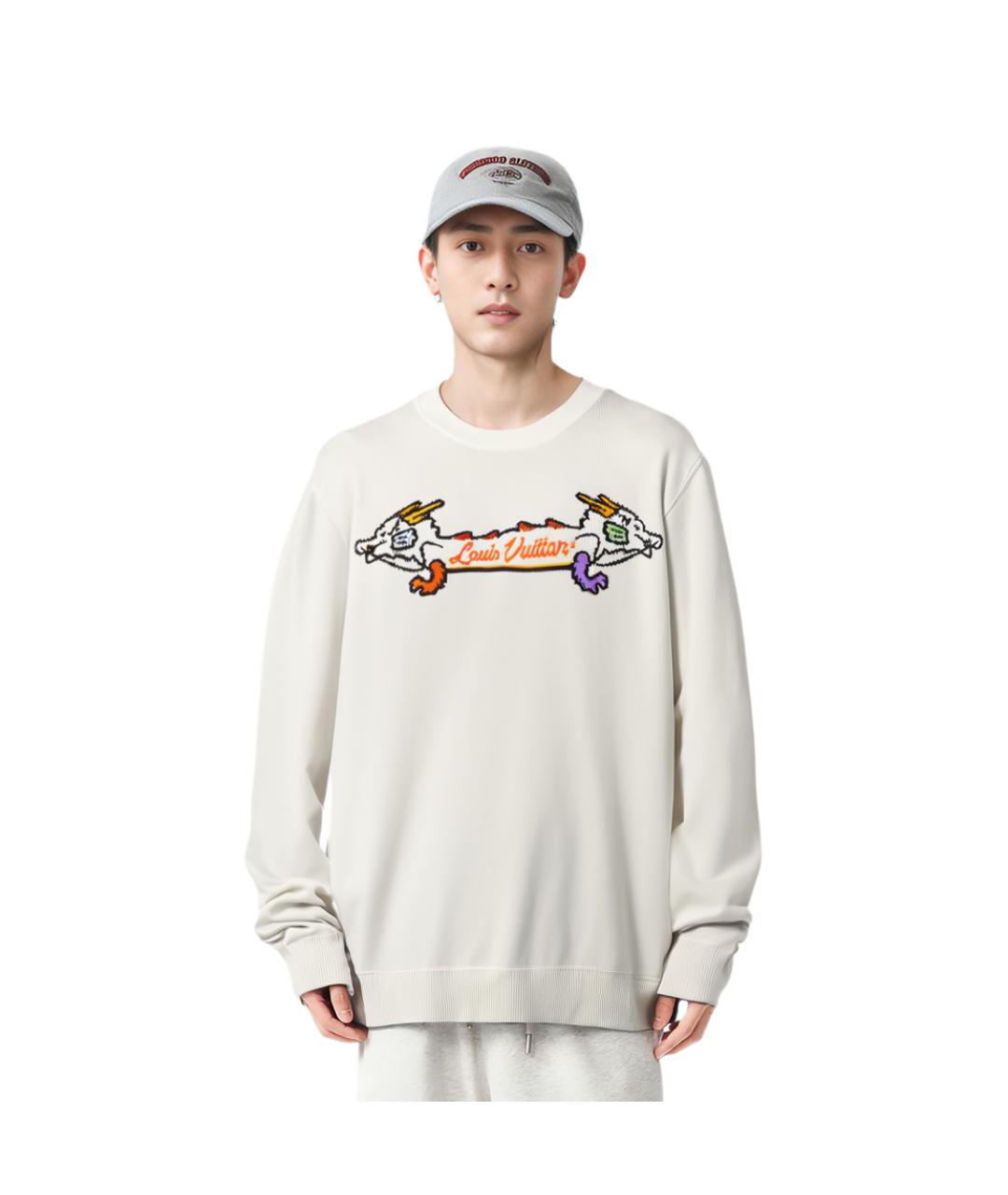 LOUIS VUITTON Белый кашемировый джемпер / свитер, фото 7