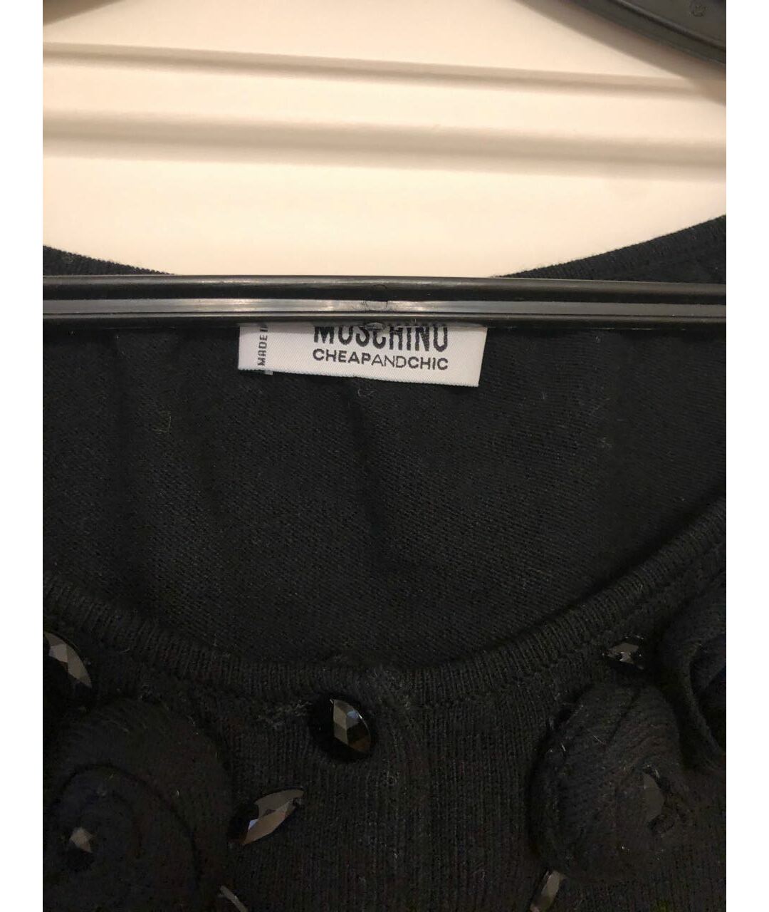 MOSCHINO Черный вискозный кардиган, фото 4