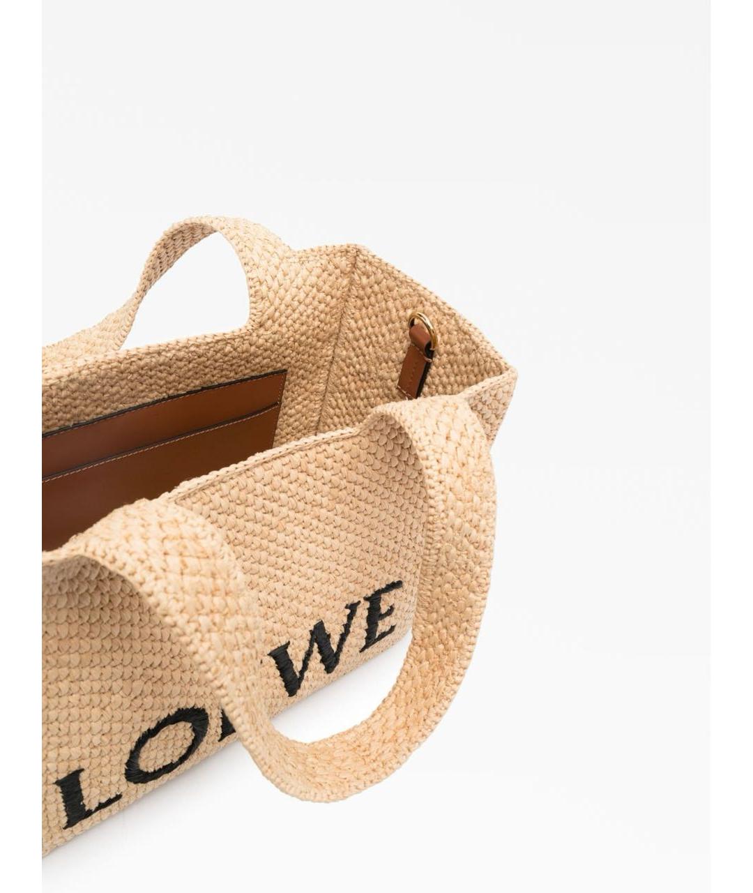 LOEWE Бежевая пляжная сумка, фото 5