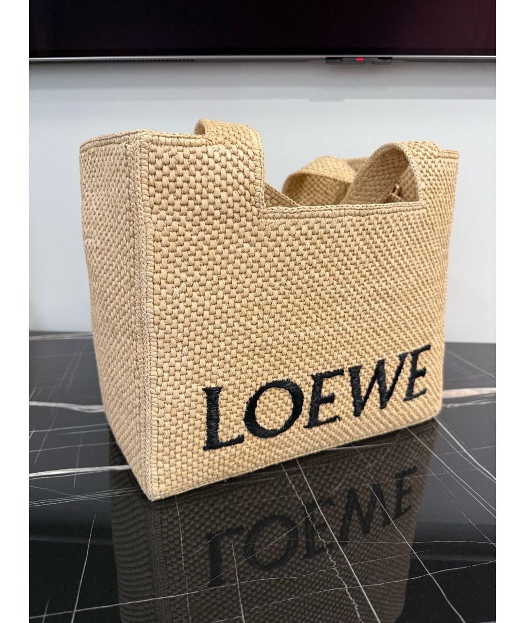 LOEWE Бежевая пляжная сумка, фото 2
