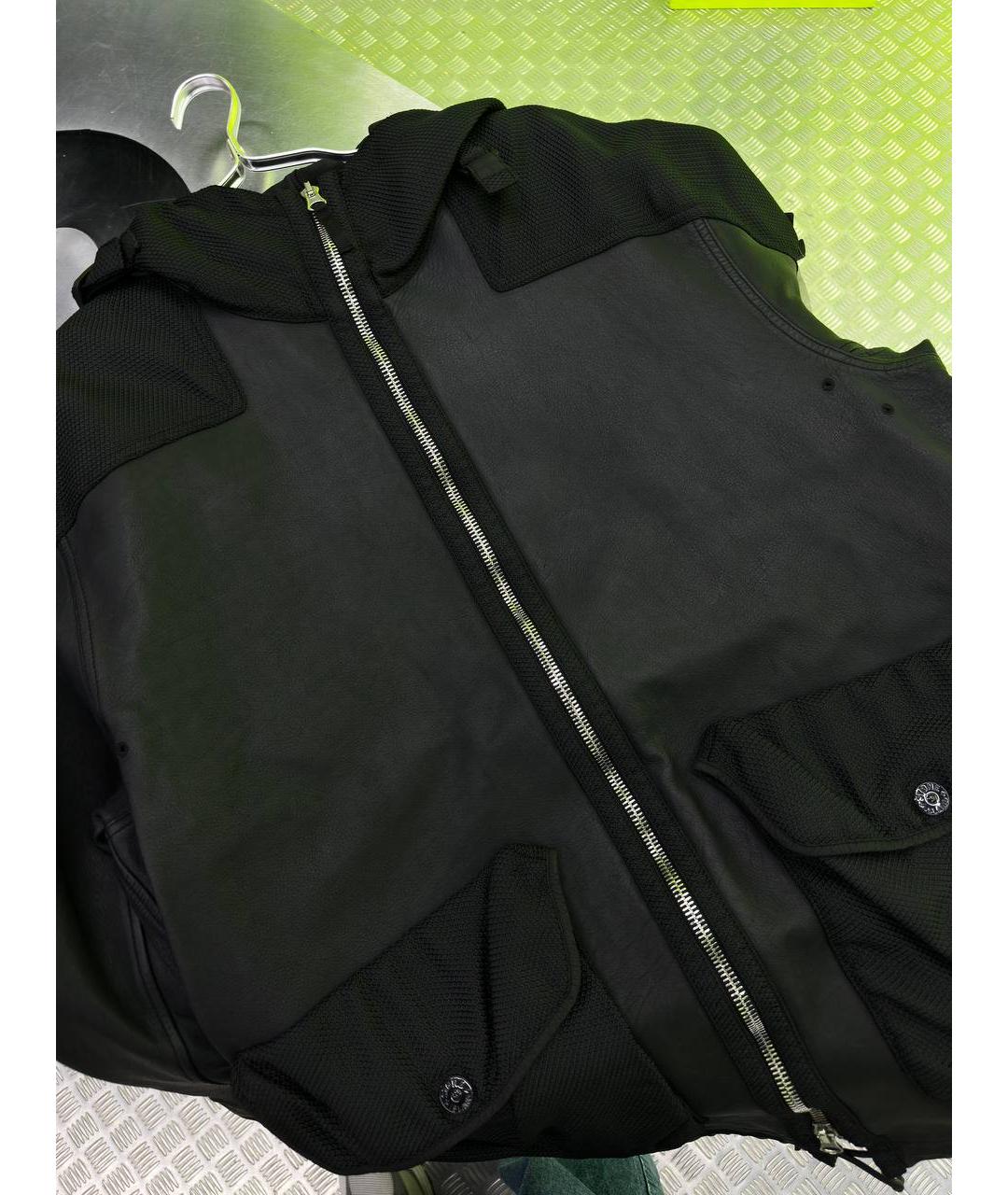 STONE ISLAND Черная кожаная куртка, фото 3