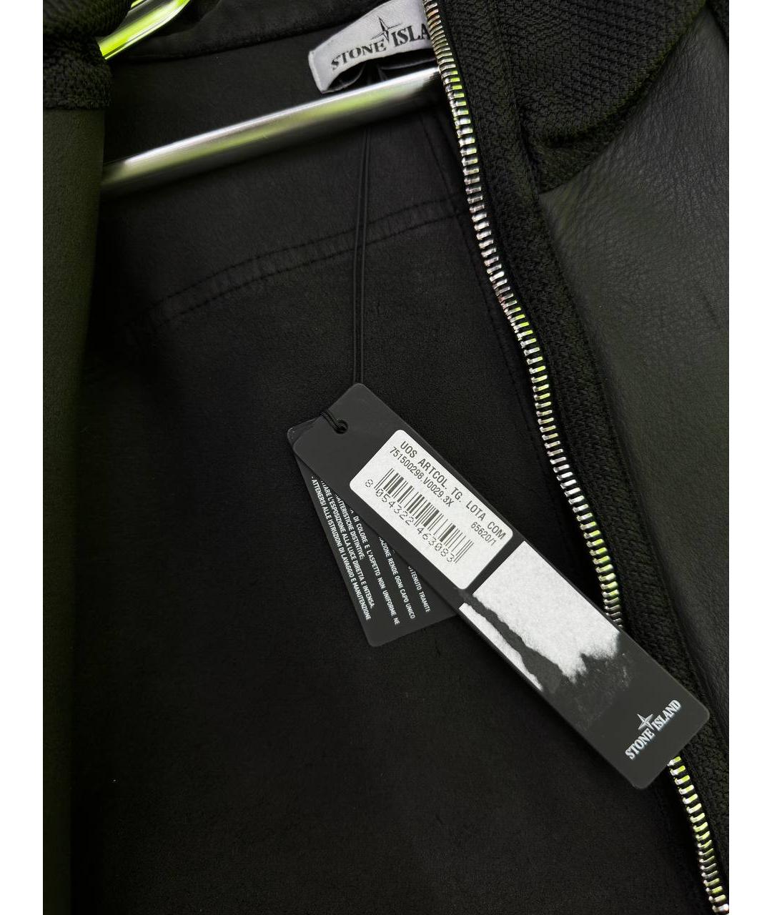 STONE ISLAND Черная кожаная куртка, фото 7