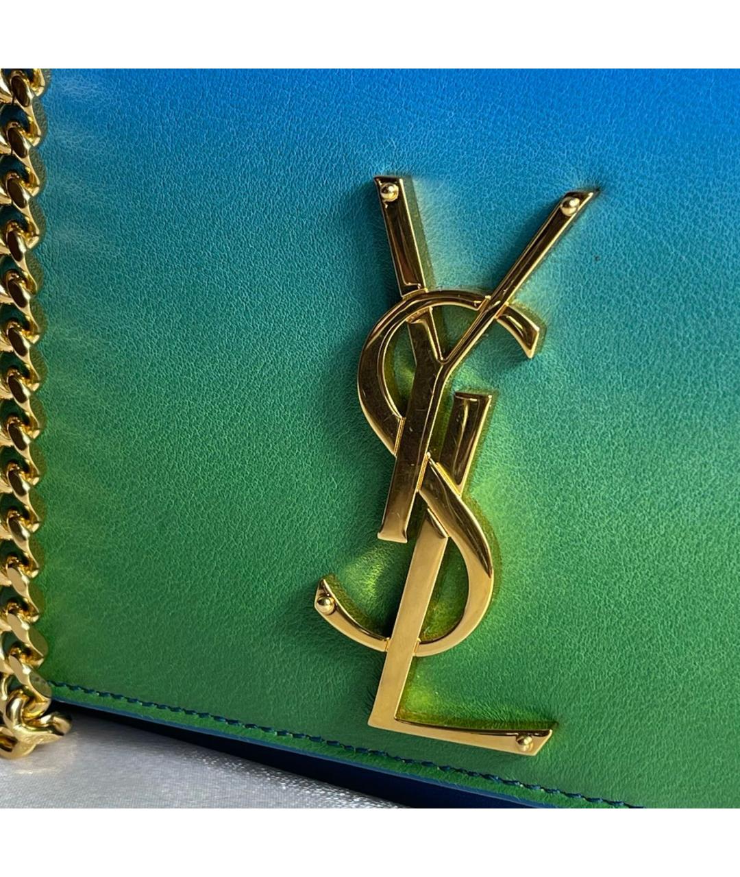 SAINT LAURENT Синяя кожаная сумка через плечо, фото 8