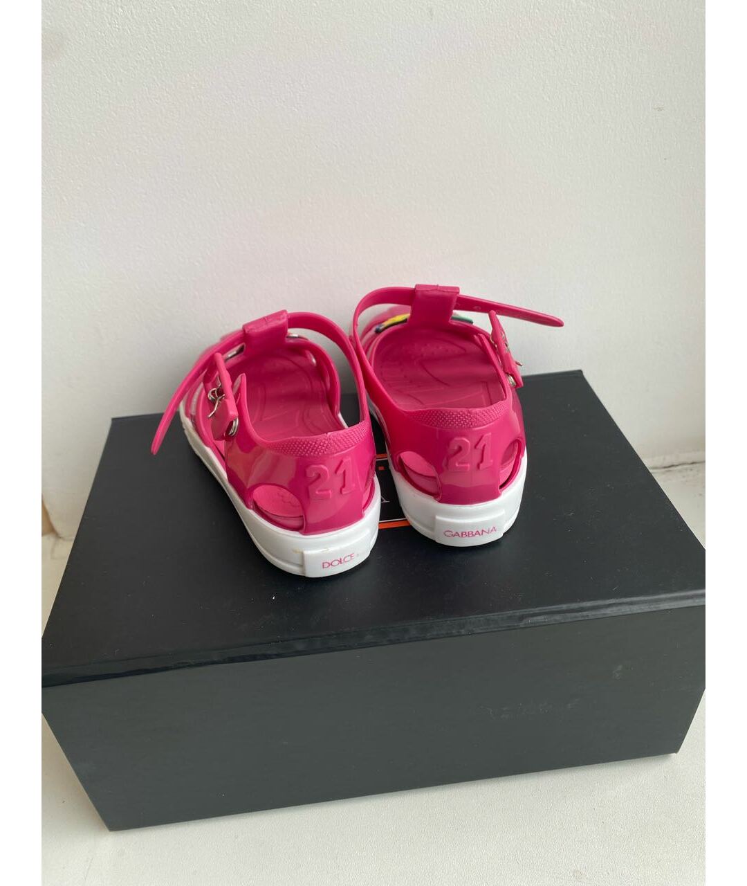 DOLCE&GABBANA Розовые резиновые сандалии и шлепанцы, фото 6