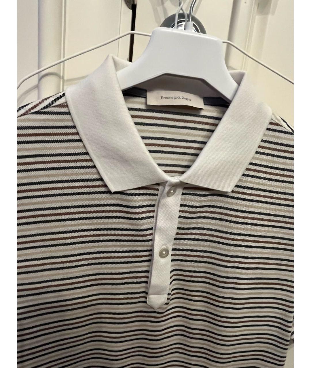 ERMENEGILDO ZEGNA XXX Бежевое хлопковое поло с коротким рукавом, фото 2