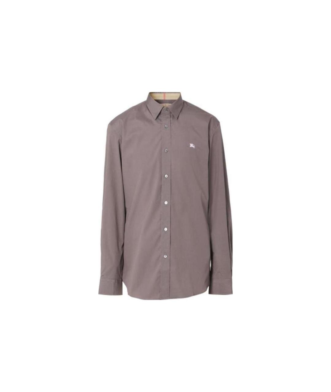 BURBERRY Серая хлопковая классическая рубашка, фото 7