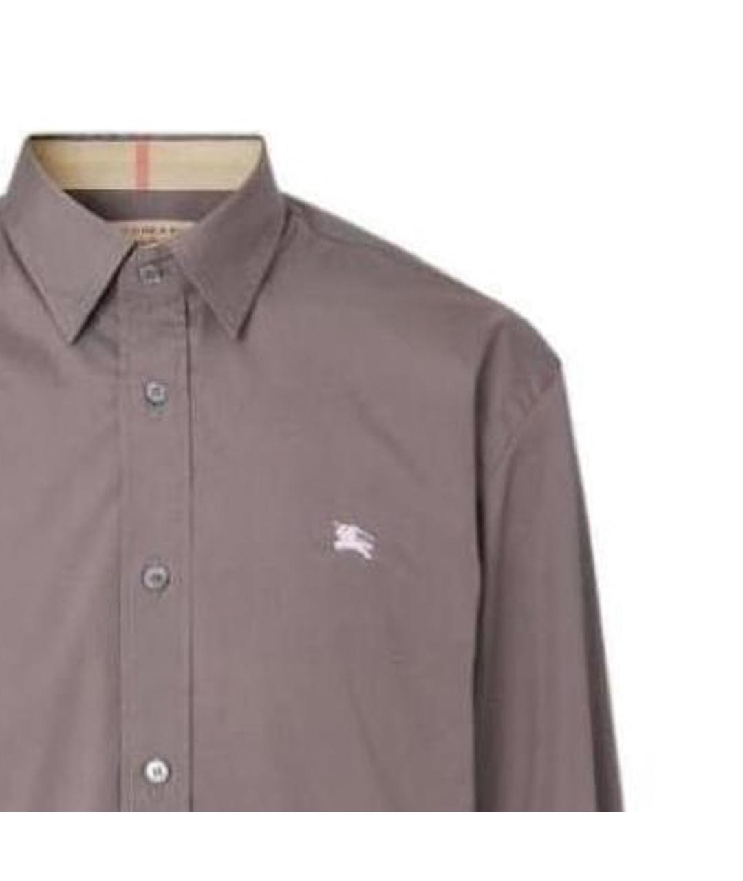 BURBERRY Серая хлопковая классическая рубашка, фото 6