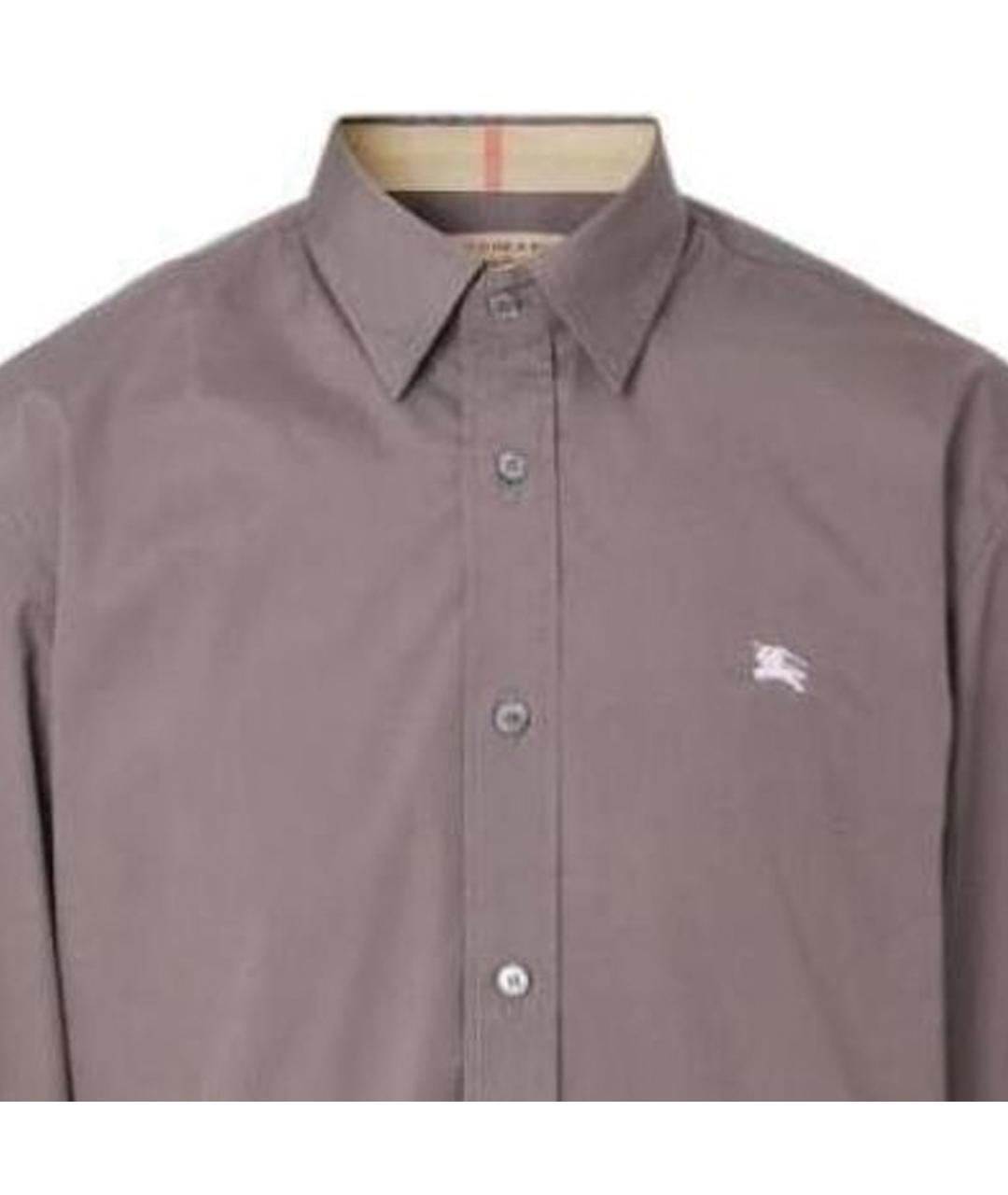 BURBERRY Серая хлопковая классическая рубашка, фото 2