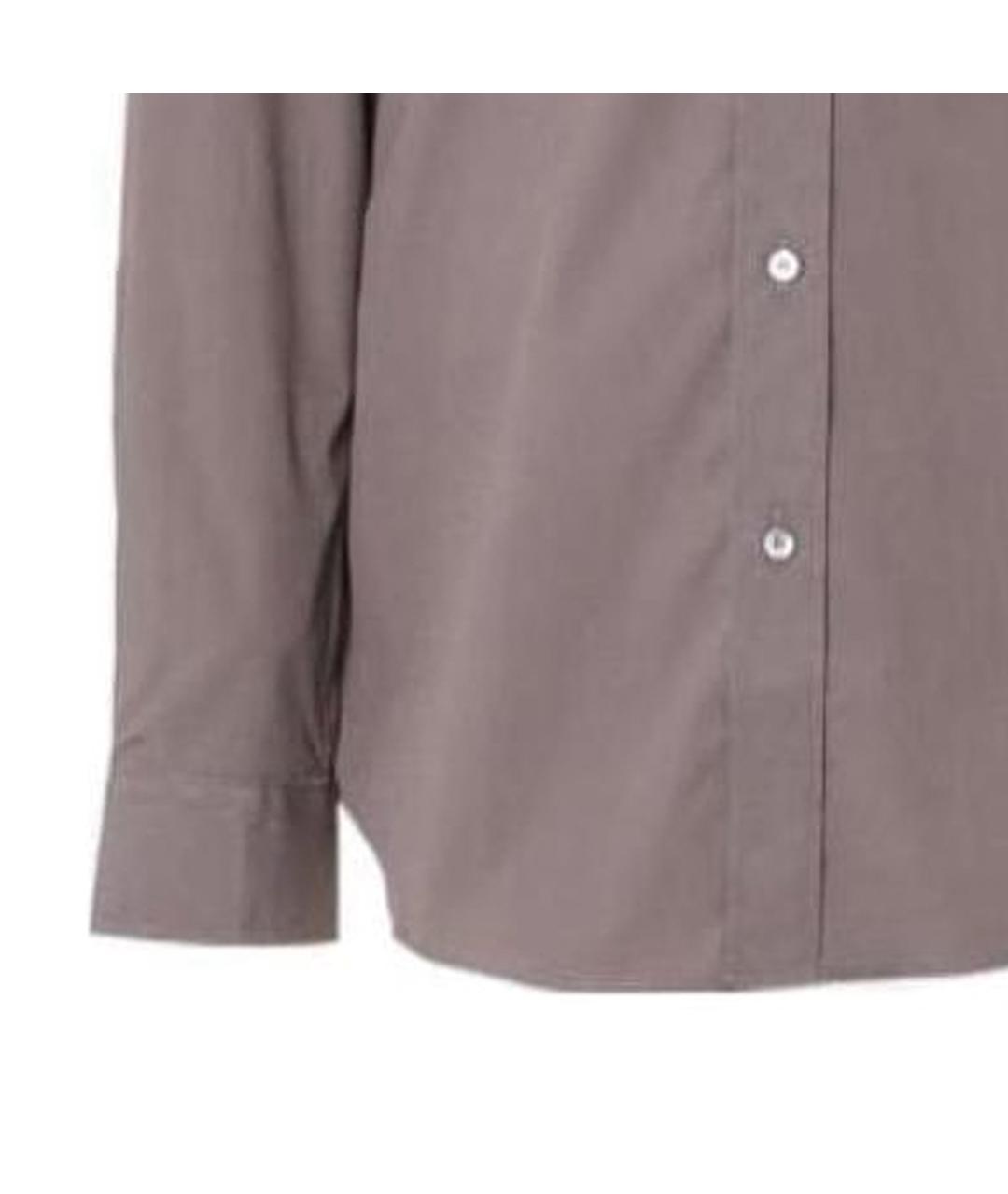 BURBERRY Серая хлопковая классическая рубашка, фото 4