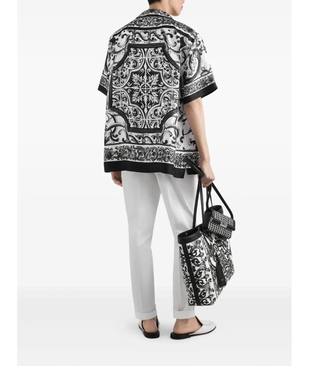 DOLCE&GABBANA Черная шелковая кэжуал рубашка, фото 3