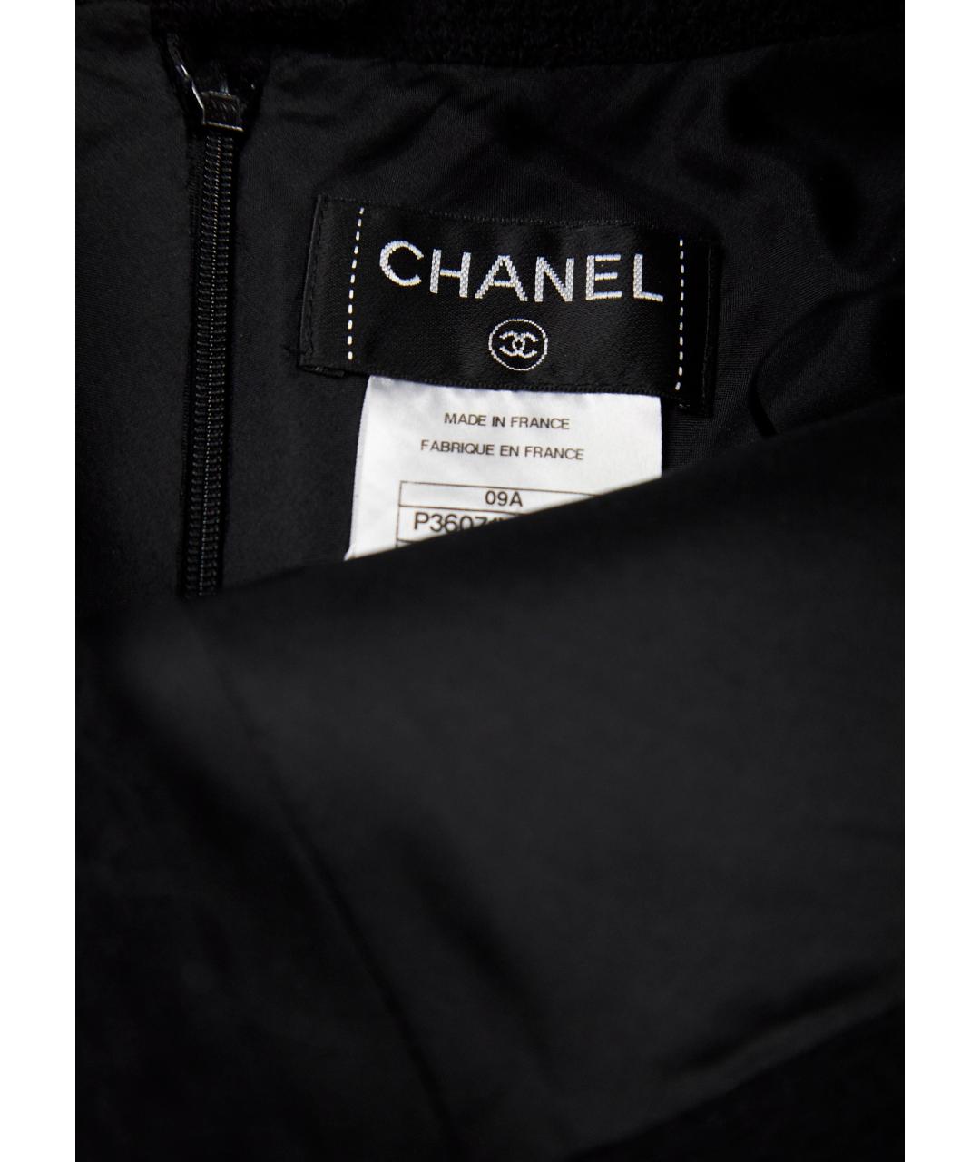 CHANEL Черная шерстяная юбка миди, фото 3