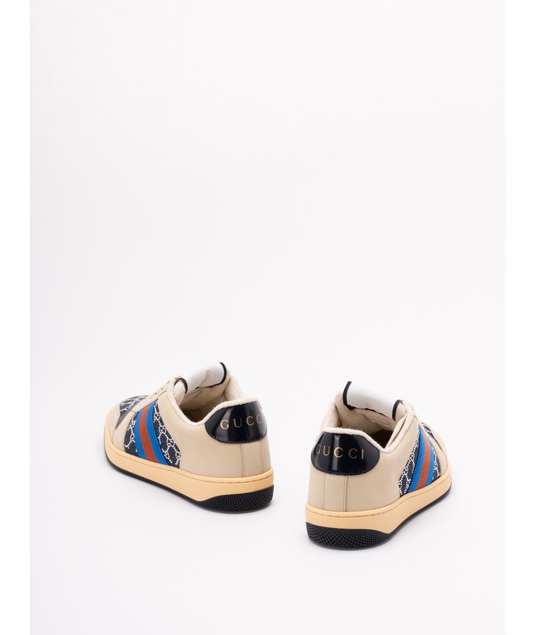 GUCCI Бежевые текстильные кеды, фото 3