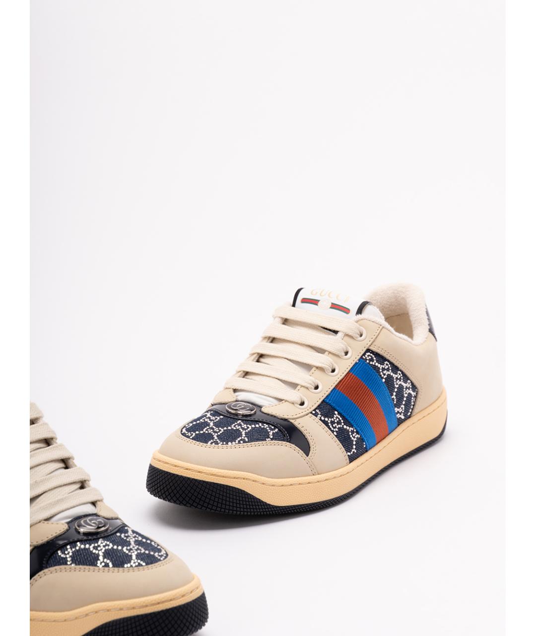 GUCCI Бежевые текстильные кеды, фото 5