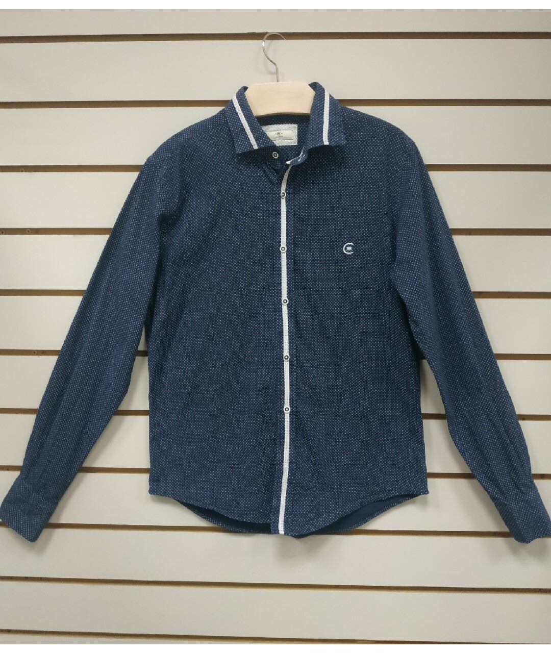 CERRUTI 1881 Темно-синяя хлопковая классическая рубашка, фото 9