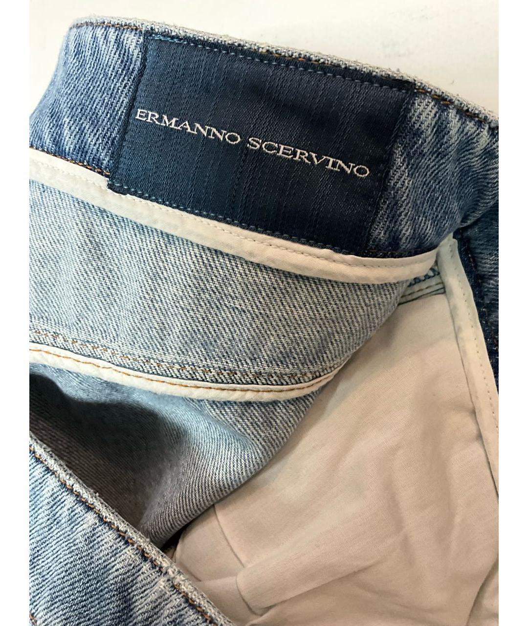 ERMANNO SCERVINO Голубые хлопковые прямые джинсы, фото 7