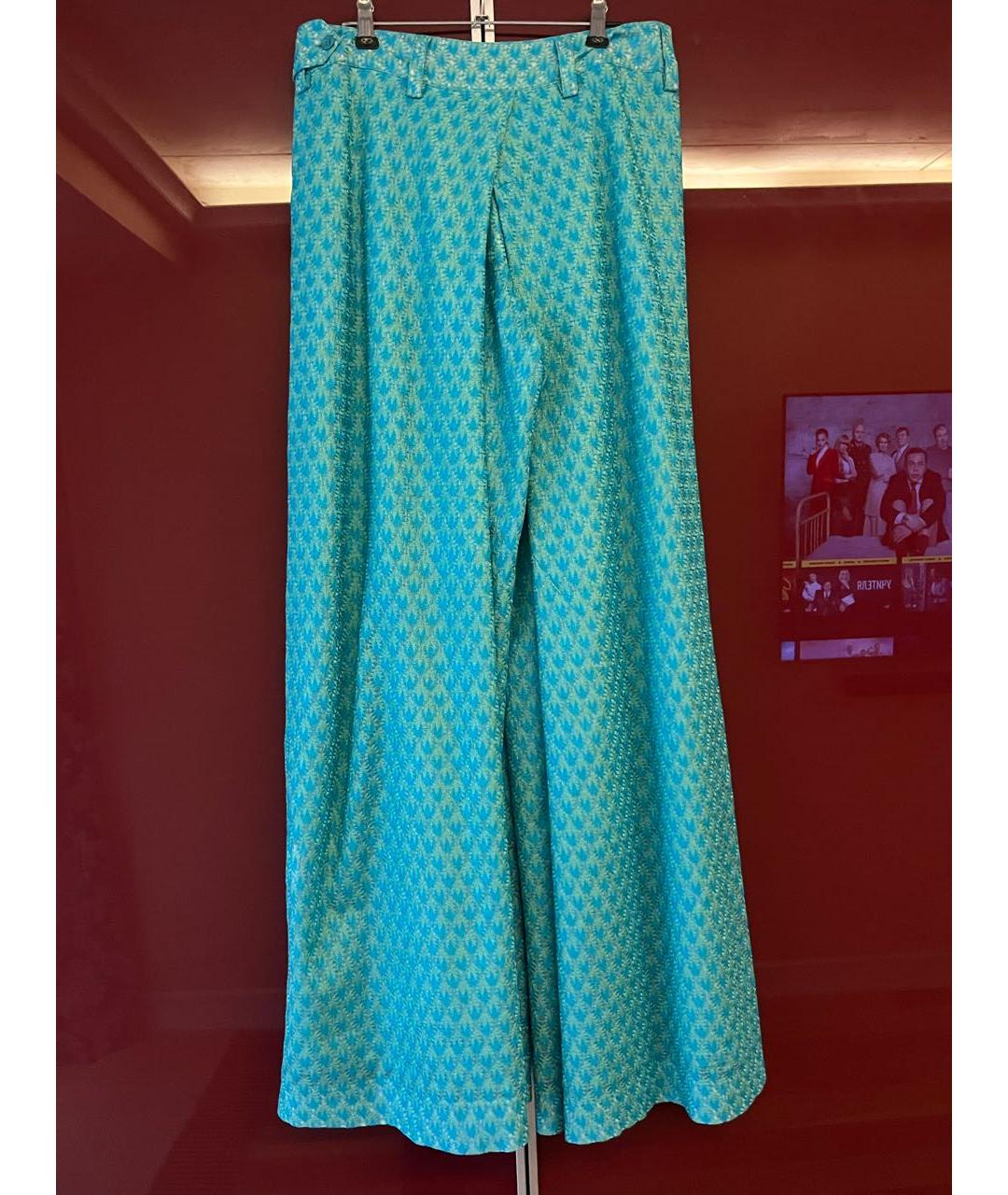 MISSONI Бирюзовые вискозные брюки широкие, фото 2