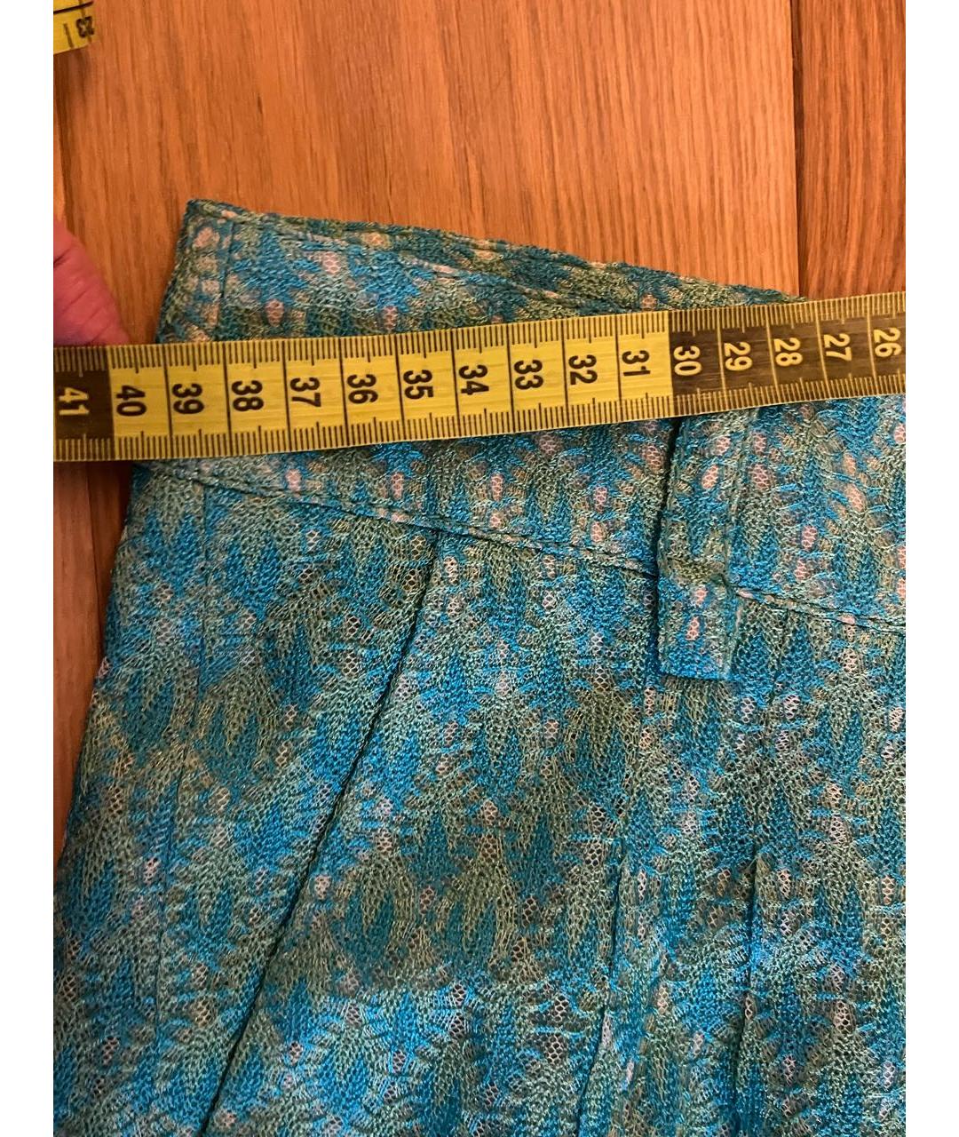MISSONI Бирюзовые вискозные брюки широкие, фото 5