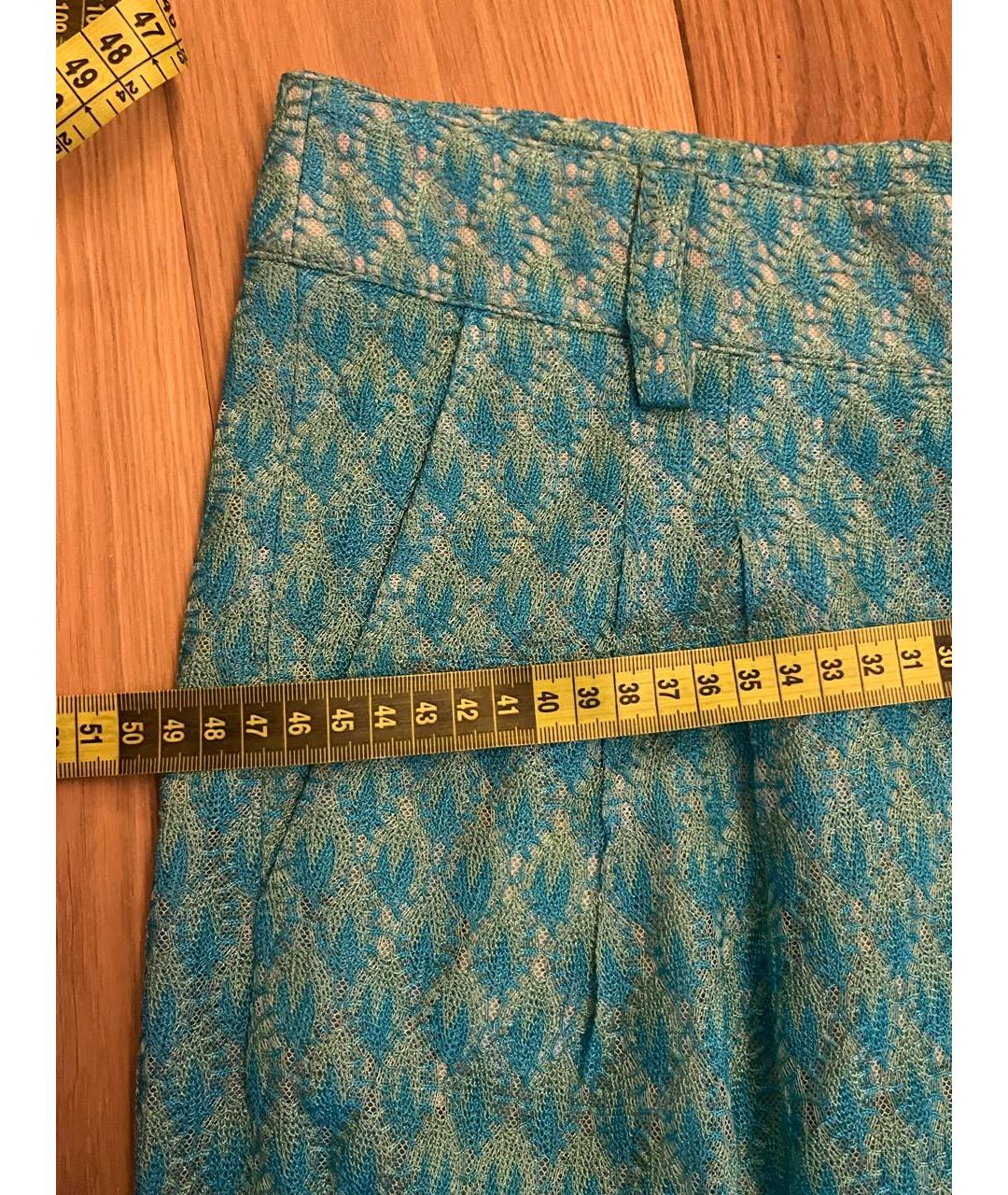 MISSONI Бирюзовые вискозные брюки широкие, фото 6