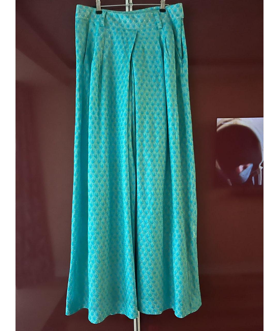MISSONI Бирюзовые вискозные брюки широкие, фото 9