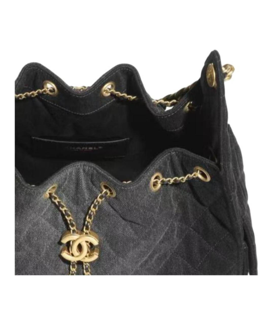 CHANEL Черная деним сумка через плечо, фото 4