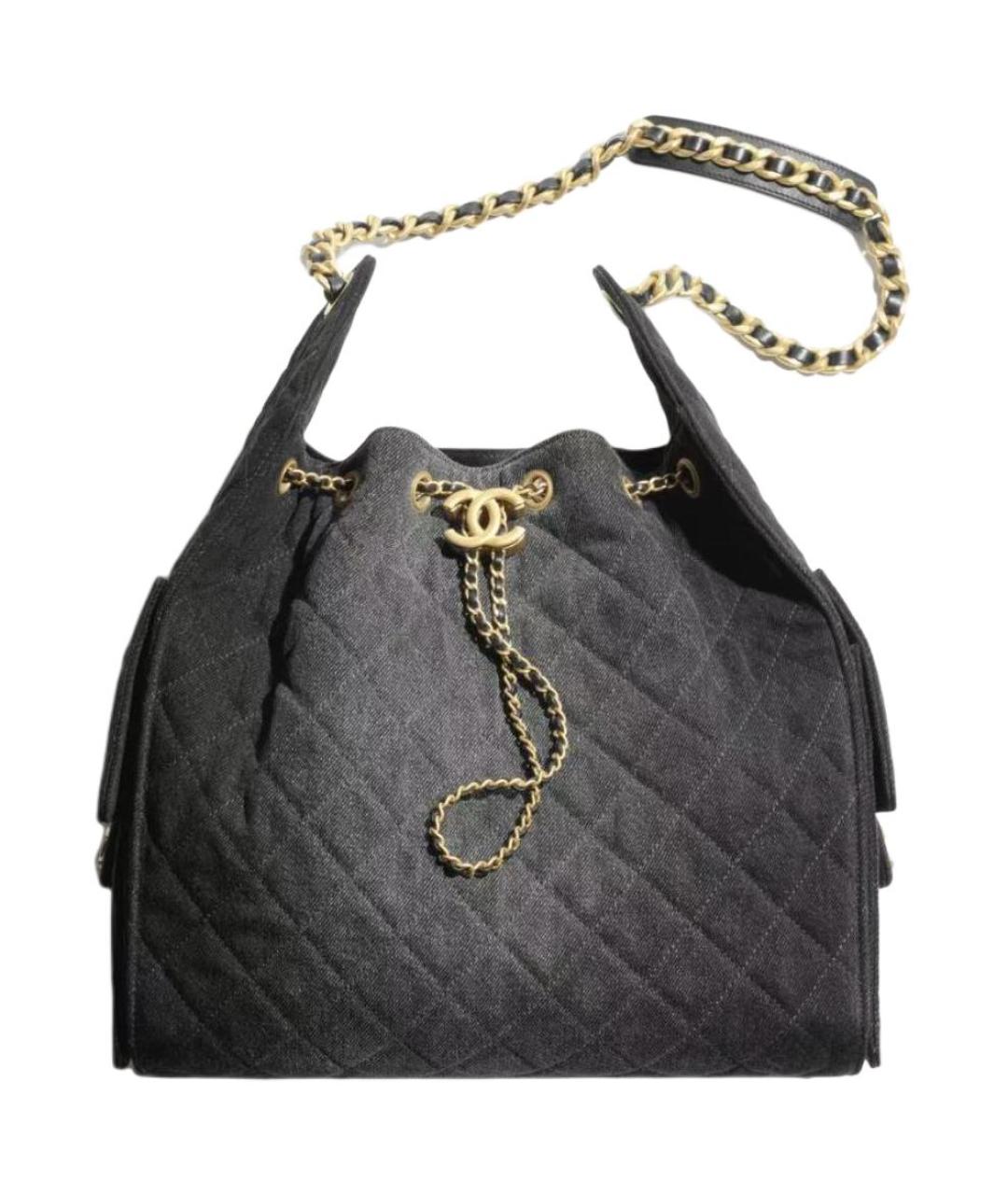 CHANEL Черная деним сумка через плечо, фото 1