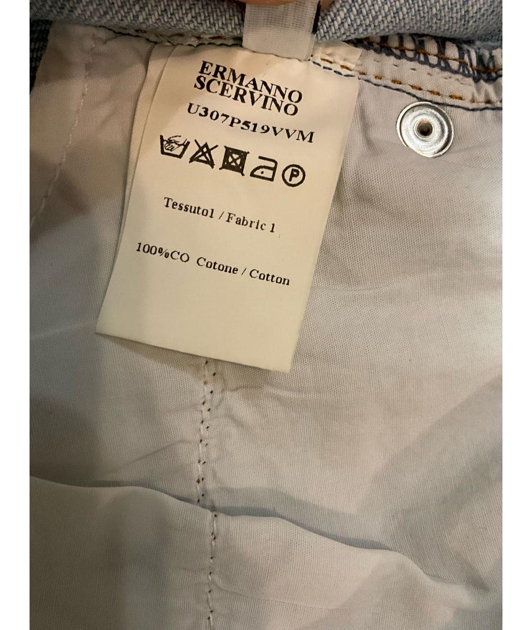 ERMANNO SCERVINO Голубые хлопковые прямые джинсы, фото 8