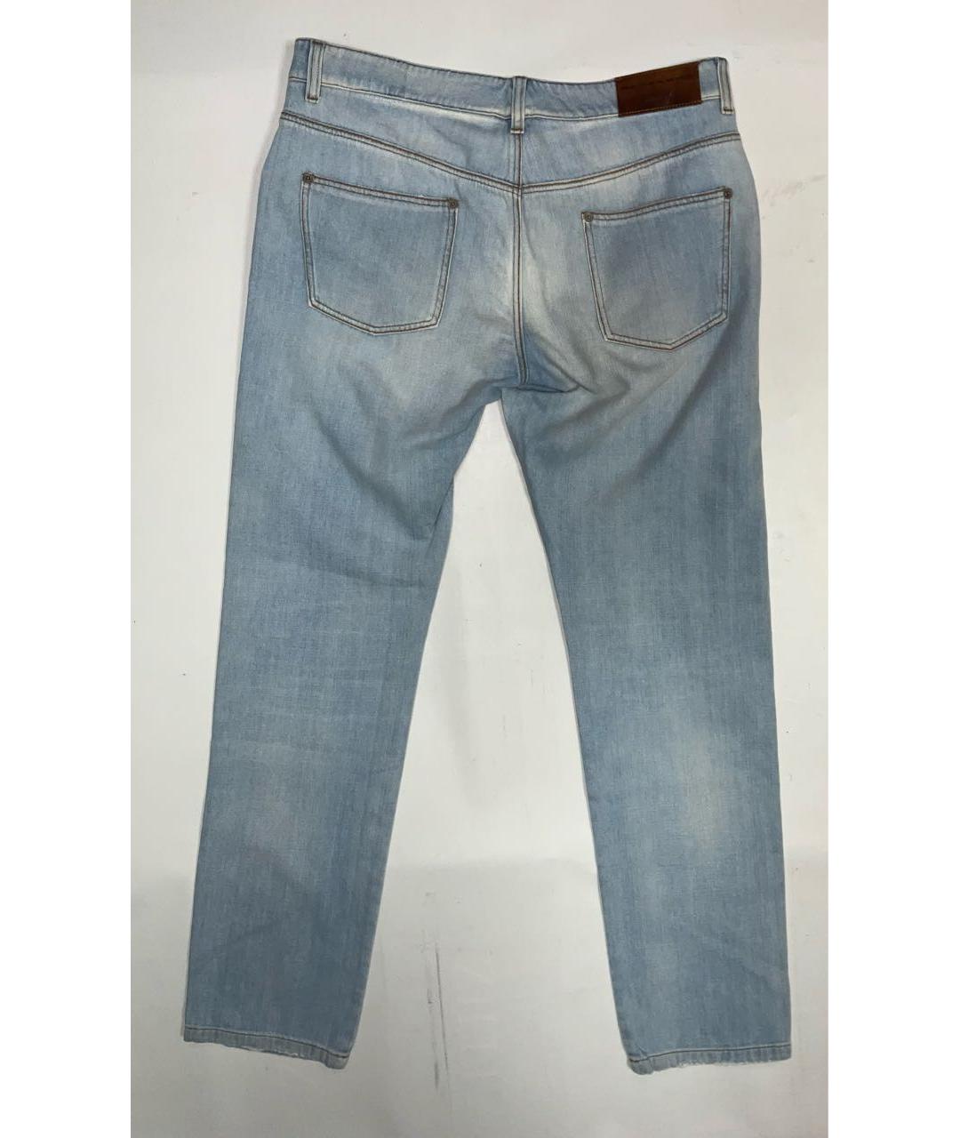 ERMANNO SCERVINO Голубые хлопковые прямые джинсы, фото 2