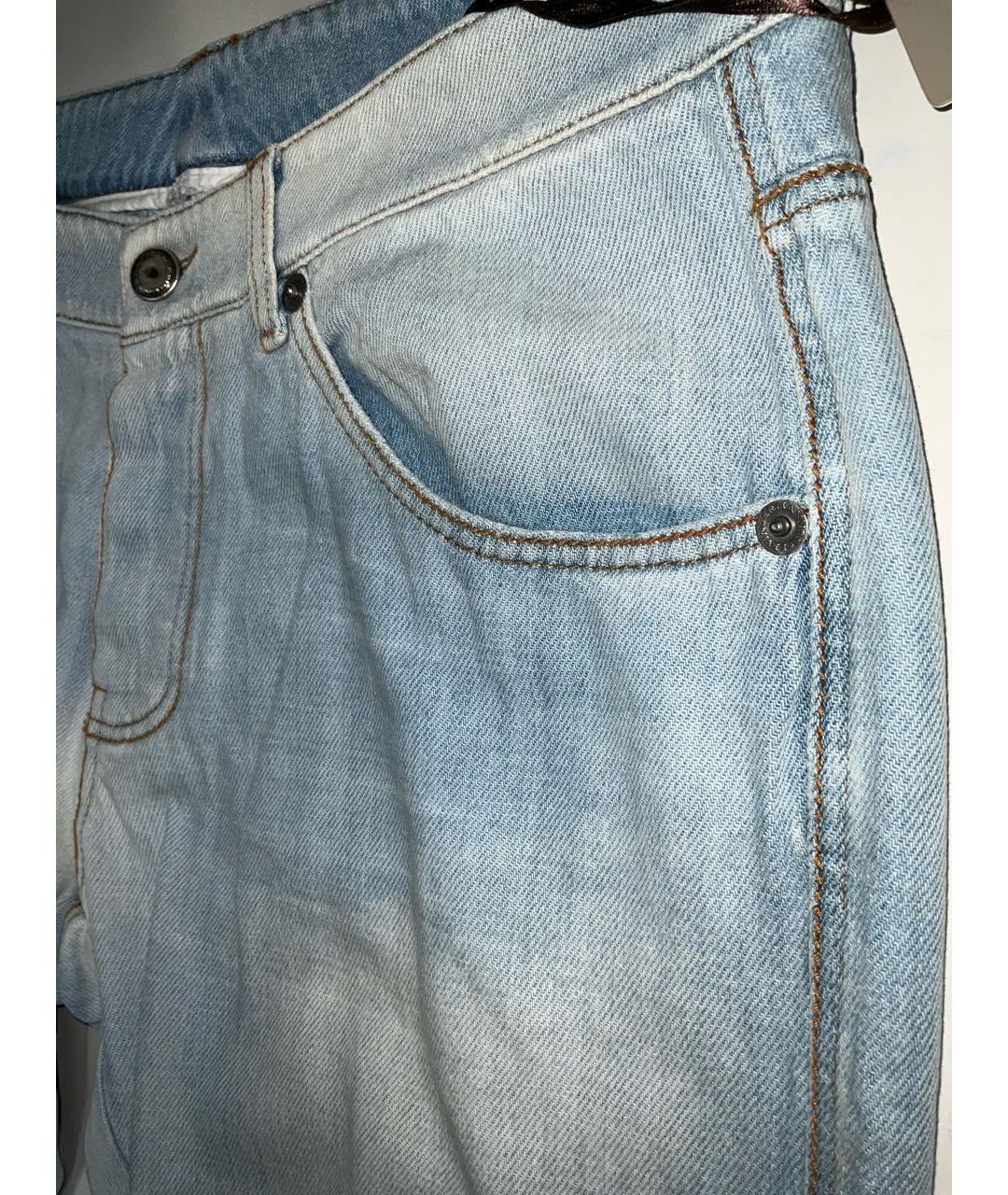 ERMANNO SCERVINO Голубые хлопковые прямые джинсы, фото 3