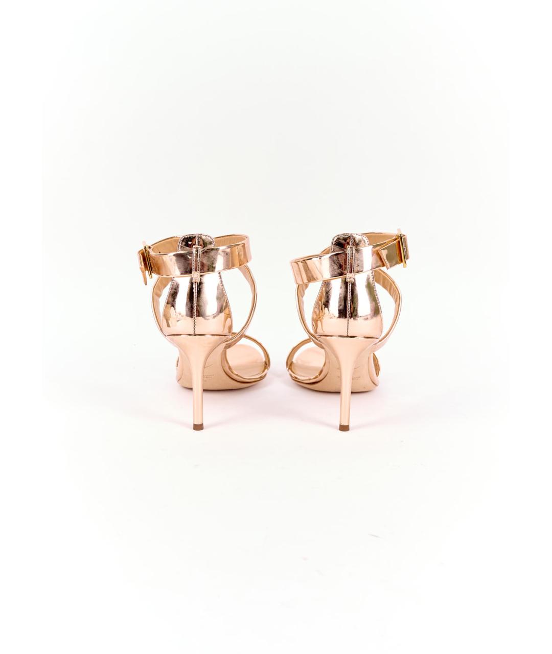 GIUSEPPE ZANOTTI DESIGN Золотые кожаные босоножки, фото 4