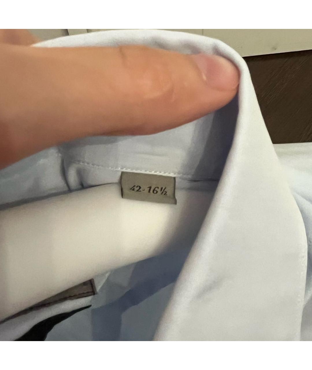 CANALI Голубая хлопковая классическая рубашка, фото 7