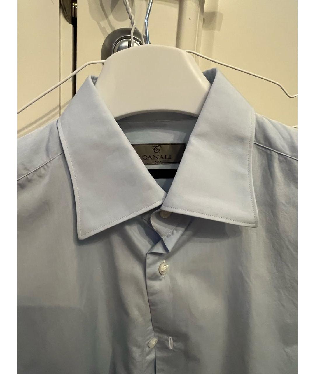 CANALI Голубая хлопковая классическая рубашка, фото 4