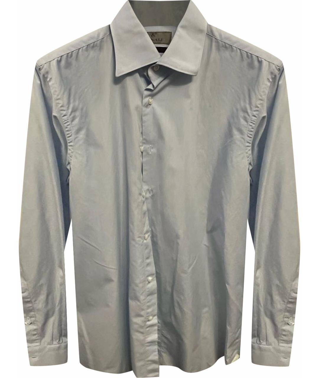 CANALI Голубая хлопковая классическая рубашка, фото 1