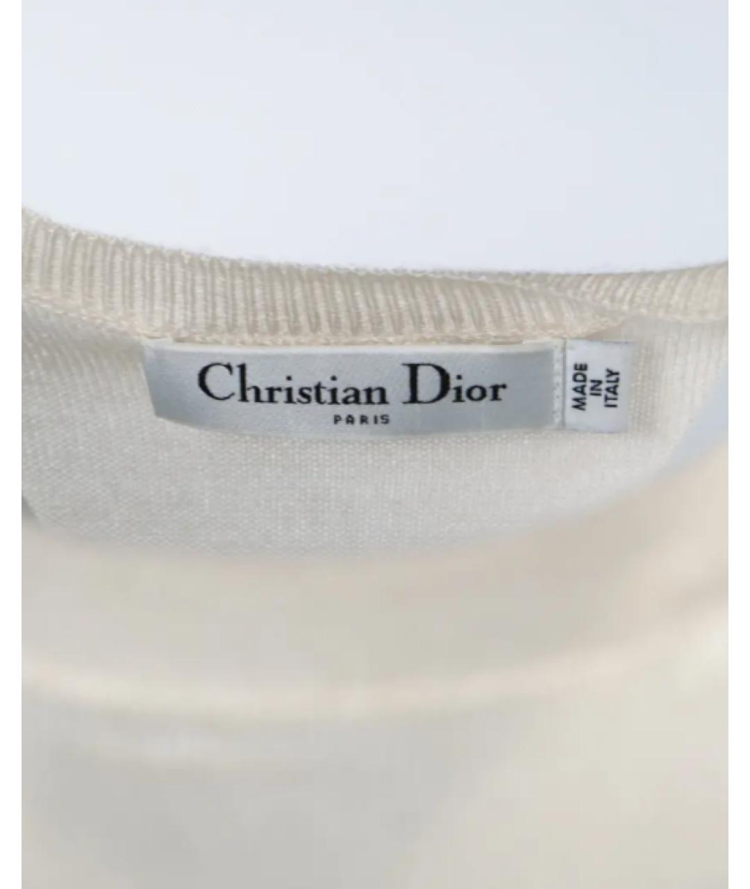 CHRISTIAN DIOR Бежевый кашемировый джемпер / свитер, фото 3